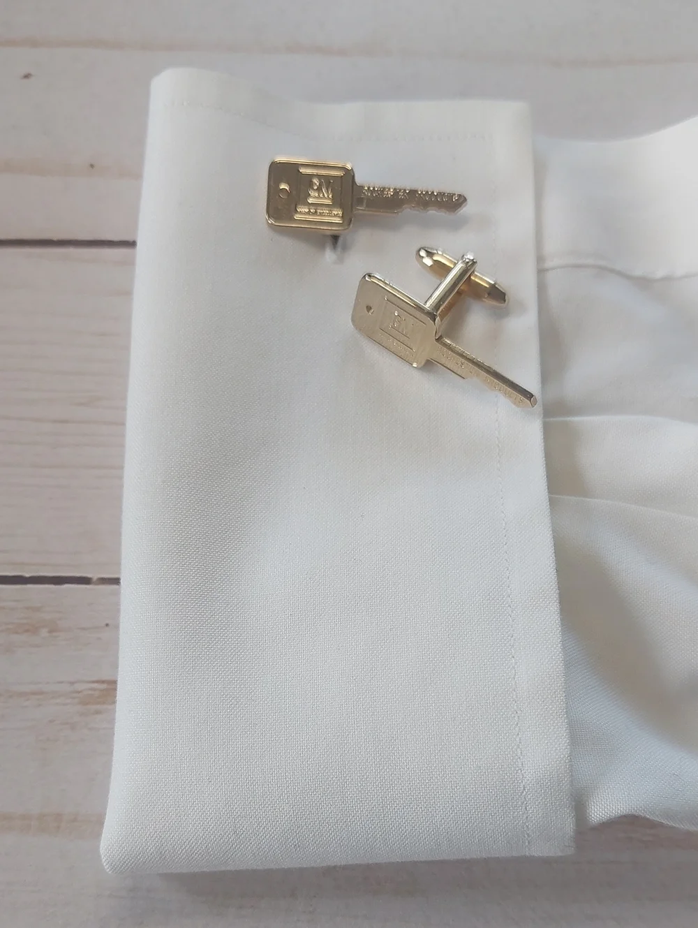 Gold GM Key-Shaped Rochester Products Cufflinks - Men Accessories